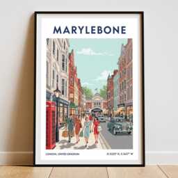 Marylebone London Vintage Travel Poster - Retro UK Art Print - thumbnail 3