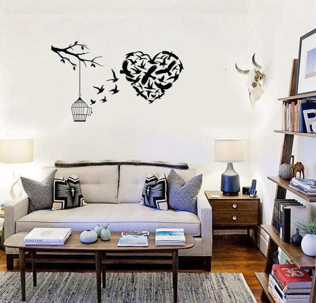 Wall Vinyl Decal Dove Birds & Feathers Symbols Of Peace Purity Modern Home Decor - #1091Di - image 1