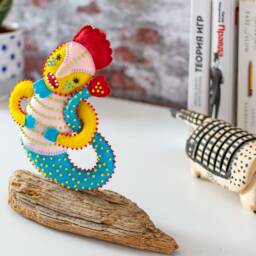 Fairy Serpent Basilisk - Handmade Felt Mythical Creature Sculpture, One-Of-A-Kind Art Doll, Legendary King Of Serpents - thumbnail 3