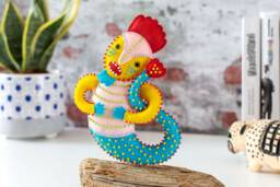 Fairy Serpent Basilisk - Handmade Felt Mythical Creature Sculpture, One-Of-A-Kind Art Doll, Legendary King Of Serpents - thumbnail 1