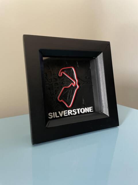 Formula 1 Silverstone Circuit Motorsport Decor 3D Effect Desk Wall Framed Poster - image 1