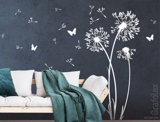 Wall Sticker Dandelion Flying Seeds Butterflies Flower Wall Decal Tattoo Art Z302 - image 1