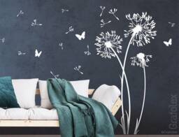 Wall Sticker Dandelion Flying Seeds Butterflies Flower Wall Decal Tattoo Art Z302 - thumbnail 1
