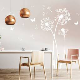 Wall Sticker Dandelion Flying Seeds Butterflies Flower Wall Decal Tattoo Art Z302 - thumbnail 2