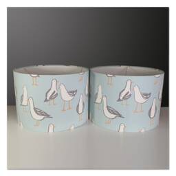 Lampshades in Laridae Seagull Duck Egg Blue Fabric Handmade Various Sizes Free Delivery - thumbnail 4