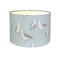 Lampshades in Laridae Seagull Duck Egg Blue Fabric Handmade Various Sizes Free Delivery - thumbnail 1