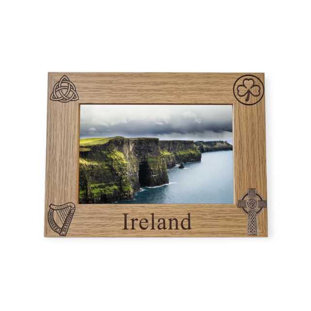 Ireland Personalised Wooden Photo Frame Travel Holiday Memories Keepsake Gift Celtic - image 1