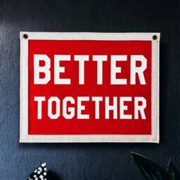 Better Together Felt Banner - Vintage Style Pennant, Wall Hanging - thumbnail 3