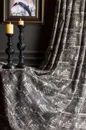 Luxury Curtains, Black Curtains For Bedroom & Livingroom, Curtains Panel, Striperd Patterne Custom Size Drape - thumbnail 1