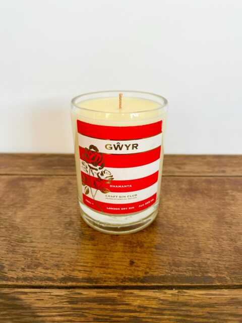 Gwyr Gin Bottle Candle - Spiced Orange Soy Wax 90 Hour Wales - image 1