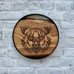 Deer Wall Clock, Carved Wood Clocks, Silent Round Themed Merry Christmas, Holiday Gifts, New First Home Gift, Year Gift - thumbnail 3