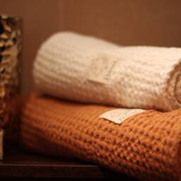Waffle Linen Bath Towel, Natural Linen-Cotton Blend, Home Spa - thumbnail 3