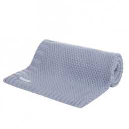 Baby Boys Cable Knitted Blanket Winnie The Pooh Bees Design Newborn Toddler Pram Cot Stroller Gift Present Dusky Blue - thumbnail 3