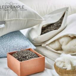 Buckwheat & Wool Pillow Hybrid Adjustable Organic Cotton Cover Handmade Usa - thumbnail 2