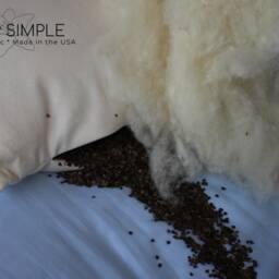 Buckwheat & Wool Pillow Hybrid Adjustable Organic Cotton Cover Handmade Usa - thumbnail 3