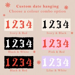 Custom Year Banner, Handmade Punch Needle Wall Hanging, Anniversary Or Birthday Gift - thumbnail 3