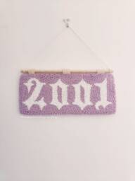 Custom Year Banner, Handmade Punch Needle Wall Hanging, Anniversary Or Birthday Gift