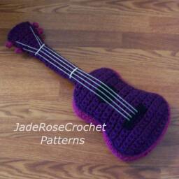 Ukulele Crochet Pattern, Guitar Life Size Concert Ukulele, Acoustic Pillow, PDF5300 - thumbnail 1