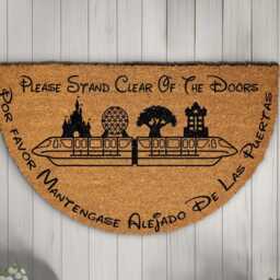 Monorail Theme Doormat, Park Fans Home Decor, Castle Style Welcome Mat, Front Patio Rug, Unique Housewarming Gift - thumbnail 3