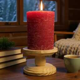 Wood Pillar Candlestick Holder Wedding Table Centerpiece Diy Candle Stand Rustic Riser Home Decor Mantel - thumbnail 4