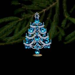 Czech Crystal Rhinestone Christmas Tree, Handmade Tabletop Ornament - thumbnail 4