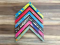 Colourful Distressed Picture Frame - Funky Paint Splash Photo Eclectic Wall Art Handmade Wooden