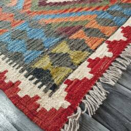 Handmade Rug, Classic Artisan Afghan Turkish Navajo Geometric Wool Kilim Rug 147x101 cm - thumbnail 3