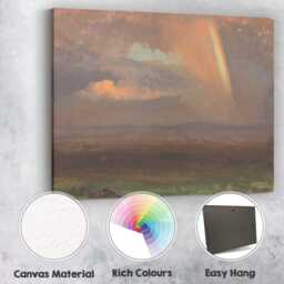 Dramatic Rainbow Storm Sky Atmospheric Landscape Painting Canvas Wall Art Print Decor Picture Ready To Hang - thumbnail 2