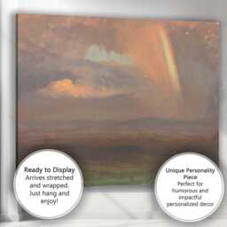 Dramatic Rainbow Storm Sky Atmospheric Landscape Painting Canvas Wall Art Print Decor Picture Ready To Hang - thumbnail 3