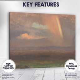 Dramatic Rainbow Storm Sky Atmospheric Landscape Painting Canvas Wall Art Print Decor Picture Ready To Hang - thumbnail 1