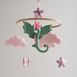 Dragon Mobile Baby, Fairy Tale Nursery Decor, Baby Shower Gift - thumbnail 3