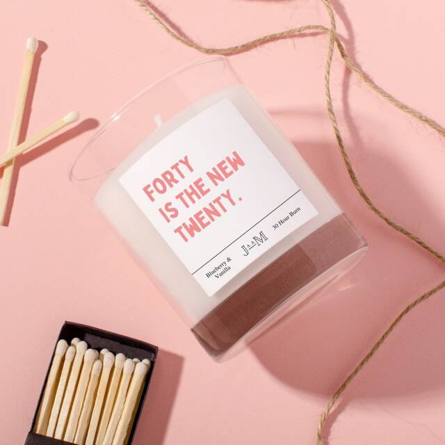 40 Is The New 20. Funny 40Th Birthday Candle. Gift. Cheeky Candle - image 1