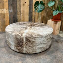 Genuine Cowhide Round Ottoman, Ottoman Coffee Table, Pouf Footstool, Western Decor, Furniture - Ro - thumbnail 3