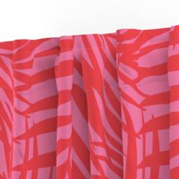 Tropical Ferns Curtain Panel - Monochromatic Summer Vibes Palm Leaf Beach Custom Fronds Orange On Pink By Danika_Herrick - thumbnail 3