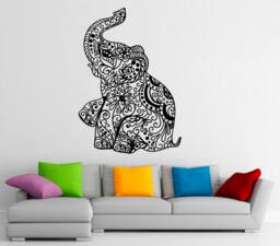 Indian Elephant Wall Decal Vinyl Stickers Big Animal Interior Home Design Art Murals Bedroom Decor - 6Ie01T - thumbnail 1