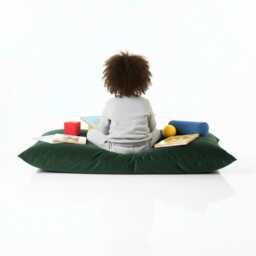 Plush Velvet Beanbag Floor Cushion Bottle Green Rectangle Pillow - thumbnail 3