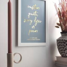 Custom Quote Print, Poster in Gold - Rose Copper Foil, Wording Wall Art, Personalised Poem Song Lyrics Print - thumbnail 3