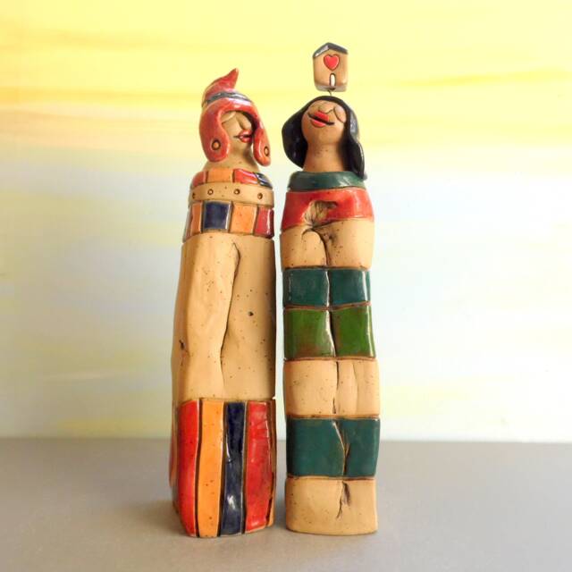 Handmade Loving Couple, Ceramic Sculpture, Art For The Home - image 1