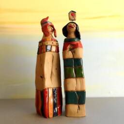 Handmade Loving Couple, Ceramic Sculpture, Art For The Home - thumbnail 3