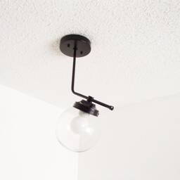Modern Flush Mount - Brass Ceiling Light Globe Offset Bathroom Bedroom Living Room Entryway Hallway Dining Ul Listed - thumbnail 3