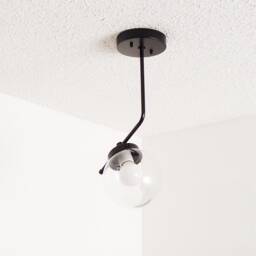 Modern Flush Mount - Brass Ceiling Light Globe Offset Bathroom Bedroom Living Room Entryway Hallway Dining Ul Listed - thumbnail 2