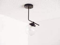 Modern Flush Mount - Brass Ceiling Light Globe Offset Bathroom Bedroom Living Room Entryway Hallway Dining Ul Listed