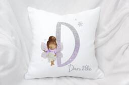 Personalised Ombre Lilac Alphabet Fairy Cushion, Ideal Gift For Kids Bedroom Or Nursery - thumbnail 1