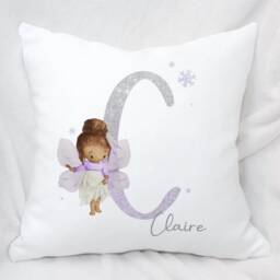 Personalised Ombre Lilac Alphabet Fairy Cushion, Ideal Gift For Kids Bedroom Or Nursery - thumbnail 2