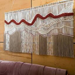 Living Room Decor, Dining Geometric Wall Art, Over Bed Macrame Wall Hanging Large, Tapestry Hangings, Divider - thumbnail 4