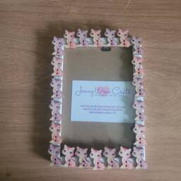 Wooden Kitten Button Photo Frame 4 X 6 Inches - thumbnail 4