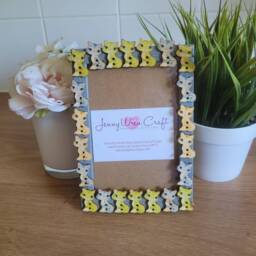 Wooden Kitten Button Photo Frame 4 X 6 Inches - thumbnail 2