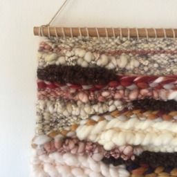 Handmade Autumn Woven Wall Tapestry Fiber Art Decor - 20x31 - thumbnail 3