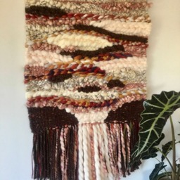 Handmade Autumn Woven Wall Tapestry Fiber Art Decor - 20x31 - thumbnail 4