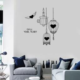 Heart Cages Wall Decal Modern Abstract Home Art Decor 1254Di - thumbnail 3